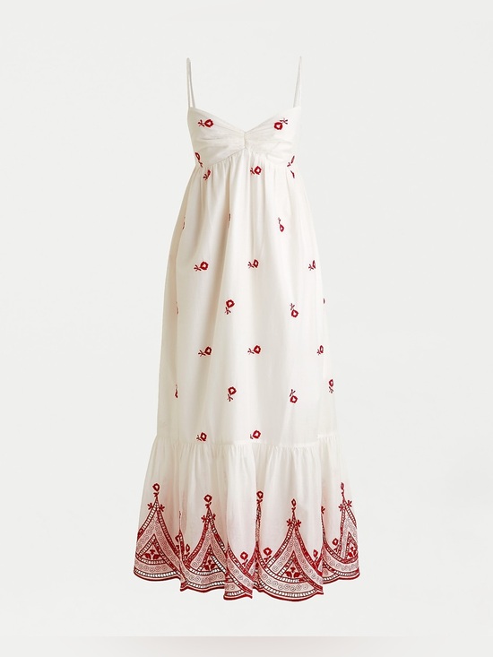 J. Crew Dresses & Skirts - J Crew Cotton Maxi Dress with Embroidery Trim
